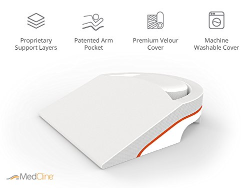 MedCline Advanced Positioning Wedge – No Slide Anti-Acid Reflux/GERD Wedge Pillow for Benefits of Side Sleeping with Incline (Medium Height 5'4" to 5'8" Max Weight 220 lbs) - Image 4