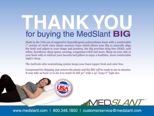 Acid Reflux Wedge Pillow (32"x30"x7") with Memory Foam Overlay and Removable Microfiber Cover "BIG" by Medslant. Recommended size for GERD and other sleep issues. - Image 6