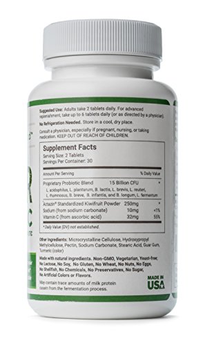 Power Probiotic Extra Strength 60ct 15 Billion CFU, 10 Strains, Kiwi Prebiotic, Time Release, 30-Day Supply. Reduce & Relieve Bloated Stomach & Acid Reflux. Intestinal, Digestive & Brain Health - Image 3