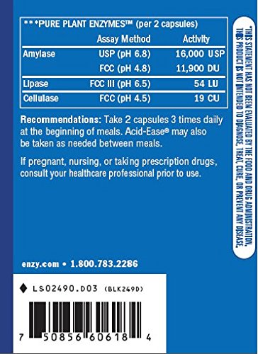 Enzymatic Therapy Acid-Ease Digestion Formula for Sensitive Stomachs, 180 Veg Capsules - Image 4