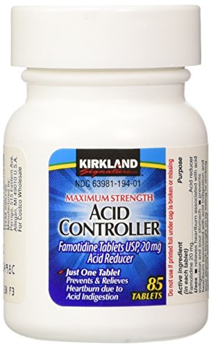 Kirkland Signature Maximum Strength Acid Controller, Famotidine Tablets USP, 20 mg, 85-Count (Pack of 2)