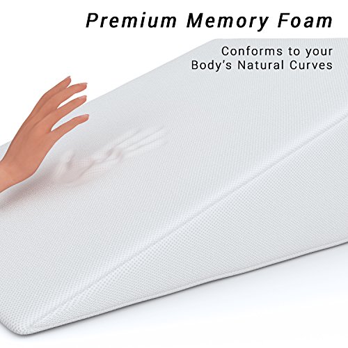 Bed Wedge, FitPlus Premium Wedge Pillow 1.5 Inches Memory Foam 2 Year Warranty, 24" x 28" x 7.5" Acid Reflux Pillow With Removable Cover Dr Recommended For Snoring And Gerd - Image 4