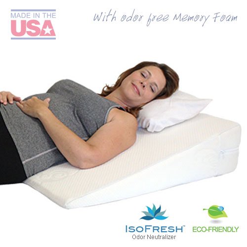 Acid Reflux Wedge Pillow (32"x30"x7") with Memory Foam Overlay and Removable Microfiber Cover "BIG" by Medslant. Recommended size for GERD and other sleep issues.